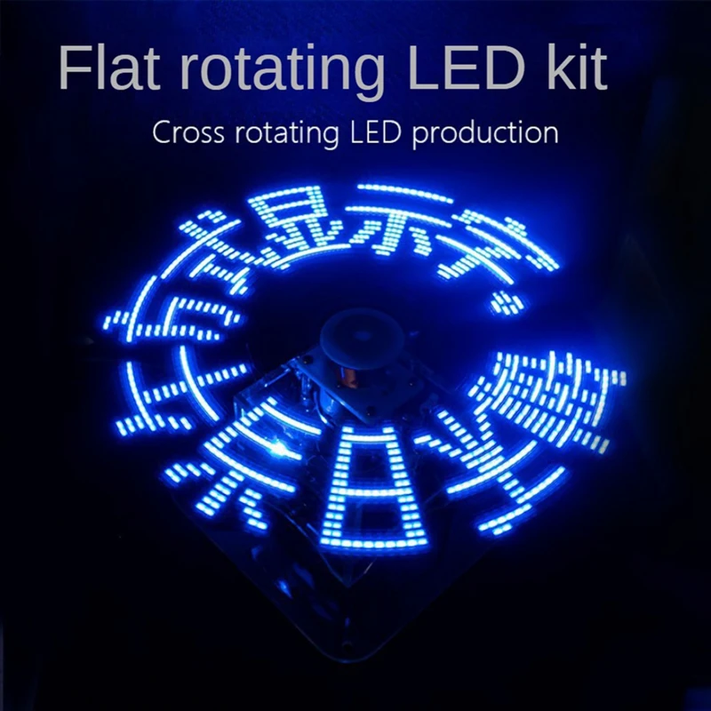 Flat Rotation LED Dot Matrix Display DIY Kit 51 Single Chip Microcomputer Welding DIY Electronic Parts,With Downloader Durable