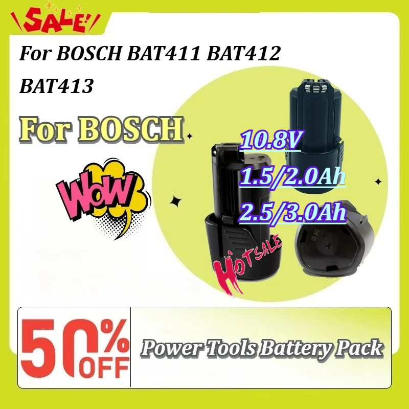 

New 10.8V 1500/2000/2500/3000mAh Li-ion Replacement Battery Pack For Bosch BAT411 BAT412 BAT413 Cordless Power Tools