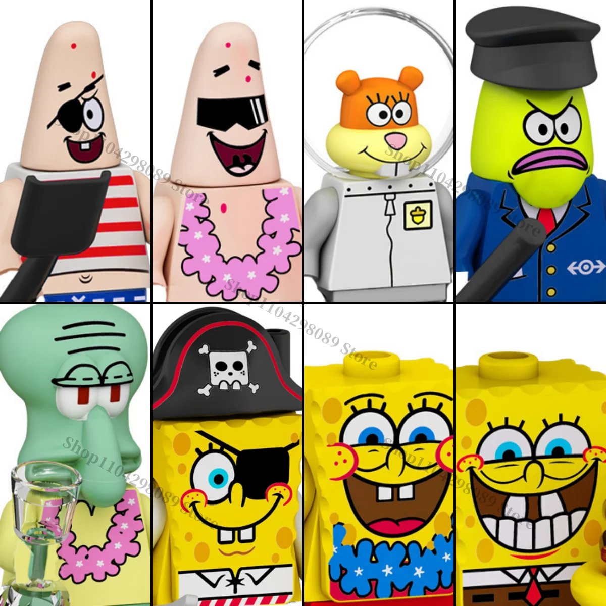 

Disney building blocks Patrick Star SpongeBob brick toy dolls MINI human-shaped toys children's holiday party gifts