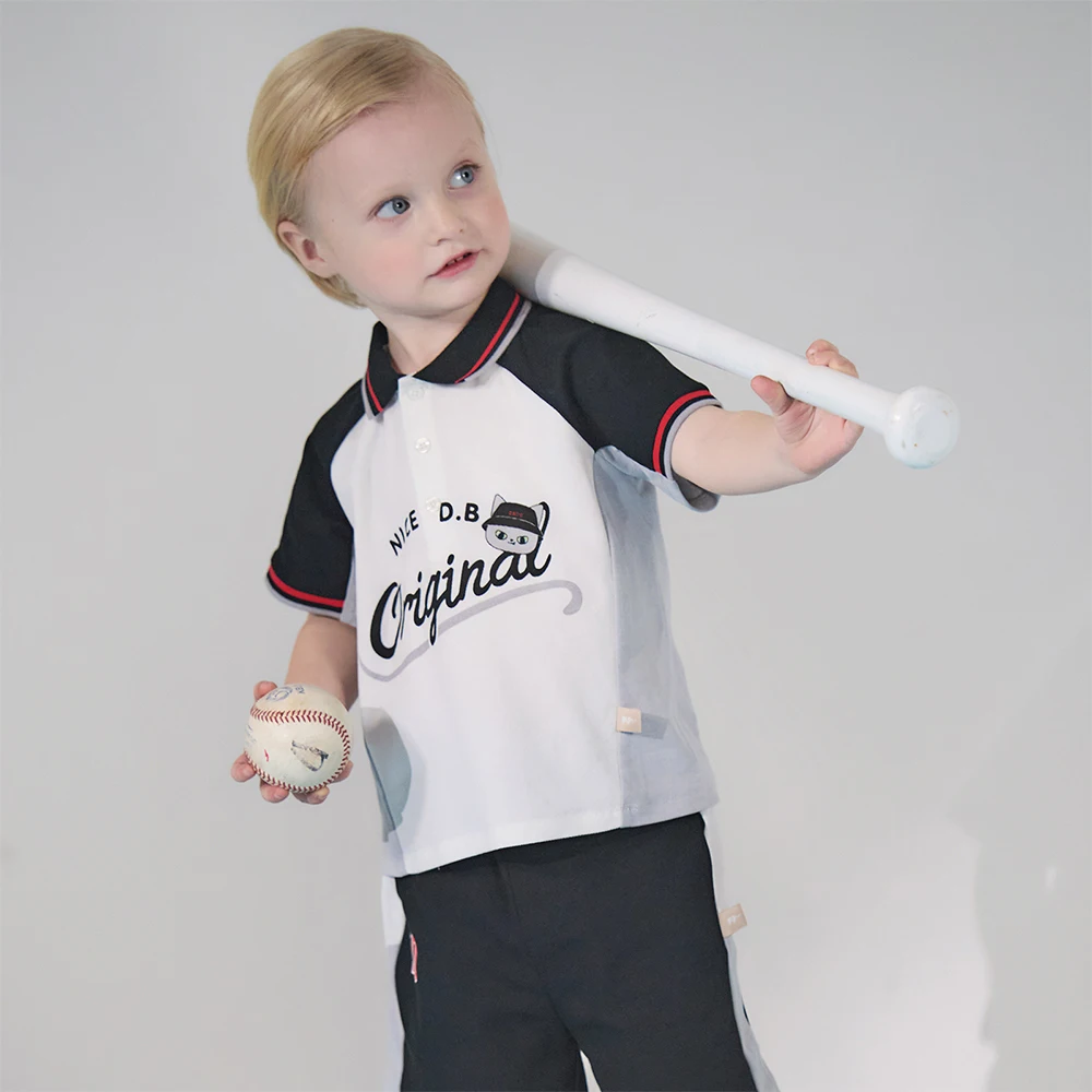 Dave Bella Children Shorts Set Boys Summer Suits Elastic Trousers Short Sleeves Pullover Cartoon Printed Kids Clothing DB2261600