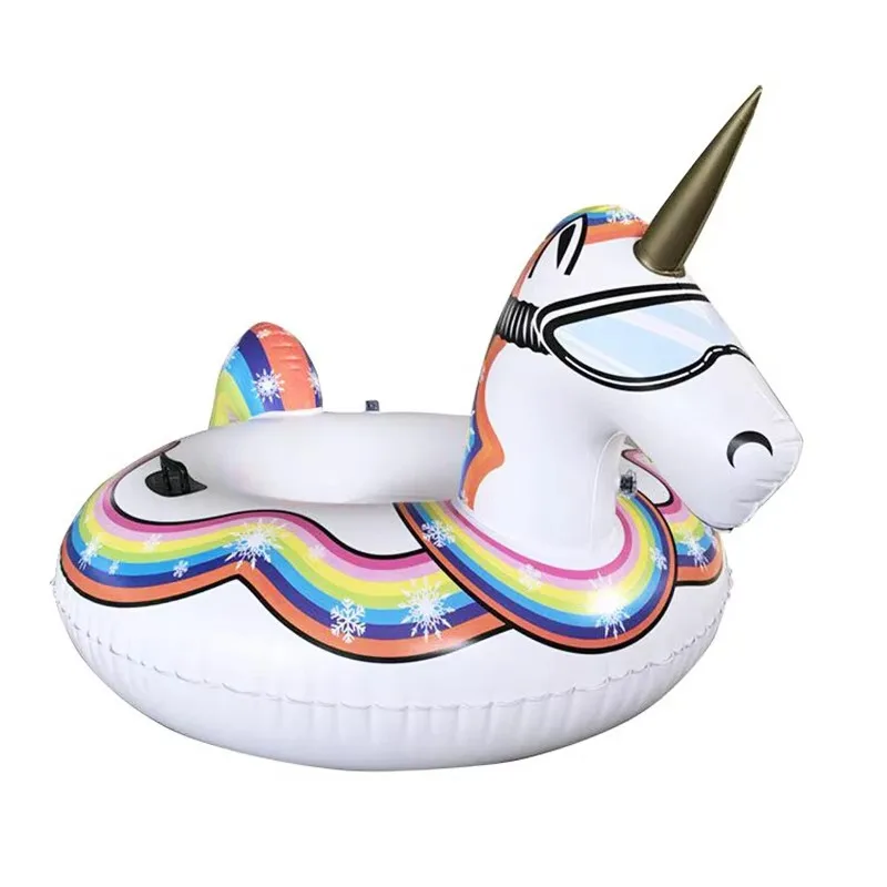 

High Quality PVC Inflatable Unicorn Winter Snow Tube Cold Resistant Ultimate Snow Sled and Sled