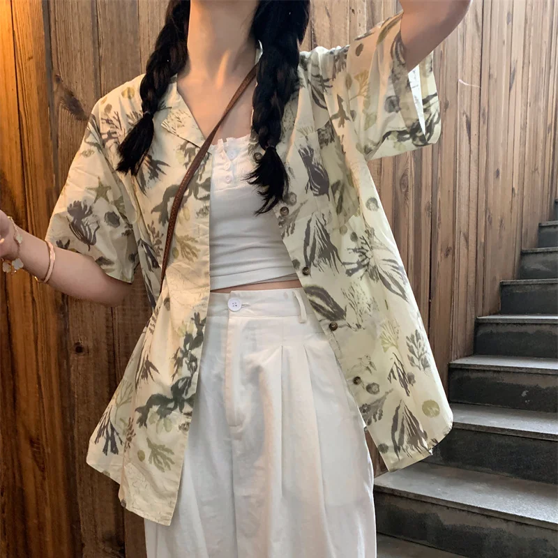 

Shirts Women Eyelet Lace Ruffle Hem Empire Fit Spring Brunch Pastoral Blouse Sweet Girls Youthful Outdoor Picnic Gathering