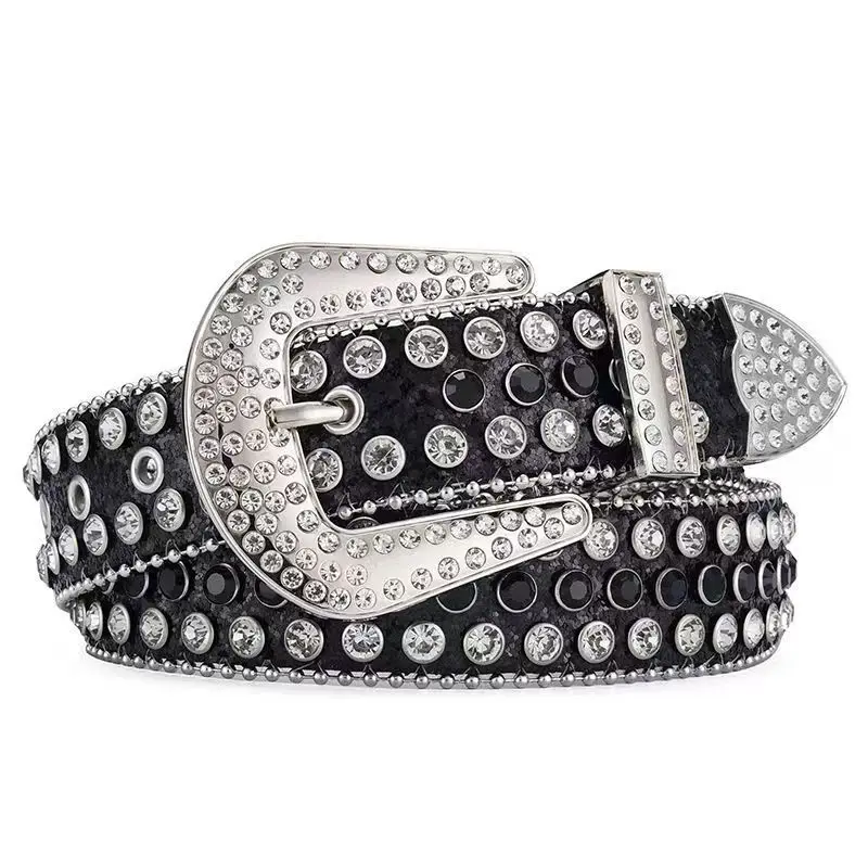 

mens fashion soft leather rhinestone belts punk hip hop dress studded belt women trendy pin buckle waistband designer strapon