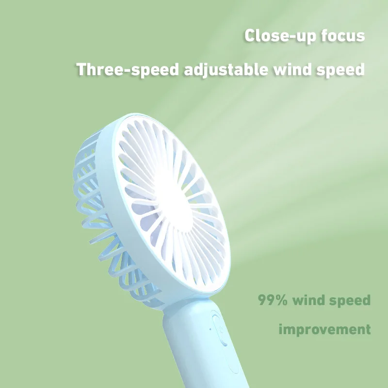 1pc New Portable Fan Office Desktop Multifunctional Folding Headed Small Electric Fan USB Mini Portable High Wind Pocket Fan