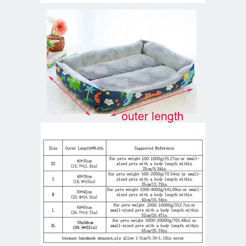 Cama estampada acolchada para perro y gato – Suave y cálida para todas las estaciones - imagen 3