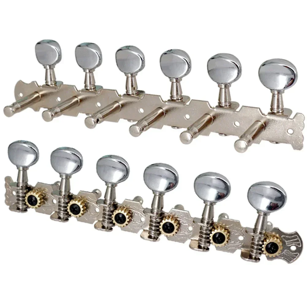 12-String Acoustic Guitar Tuning Pegs Tuners Key 6L 6R Round Machine Heads Parts Machine Heads Universal Instruments