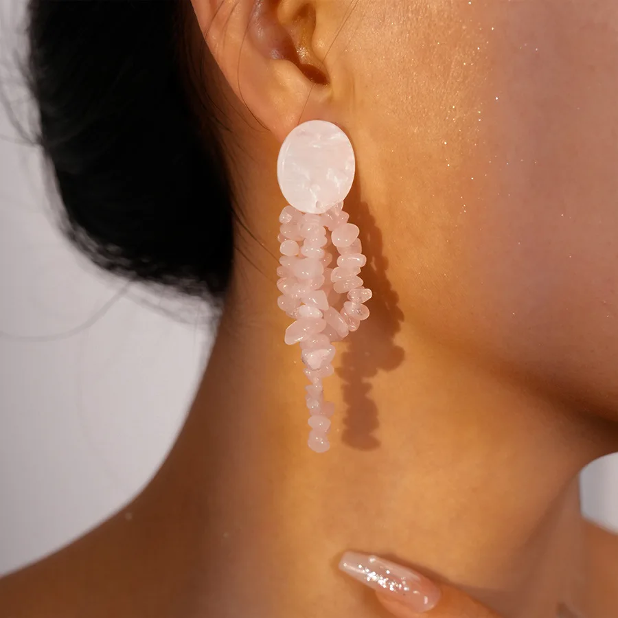Summer, bow geometric round, earrings personalized niche temperament high-end earrings women