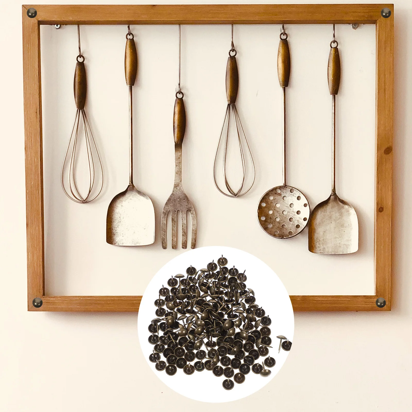 

100Pcs Iron Upholstery Tacks Vintage Decorative Push Pin for Furniture DIY Sofa Bed Headboard Map Photo Holding