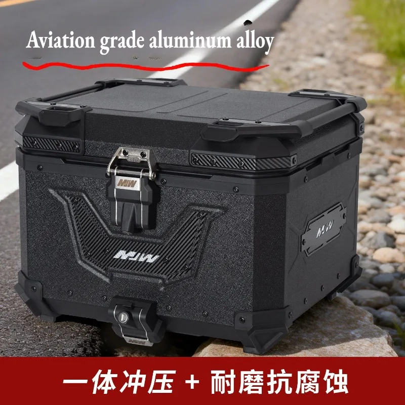 

MJW 55L 65L Aluminum Alloy Motorcycle Tail Box Universal Motorbike Top Case Waterproof Storage Trunk for Scooter Moped