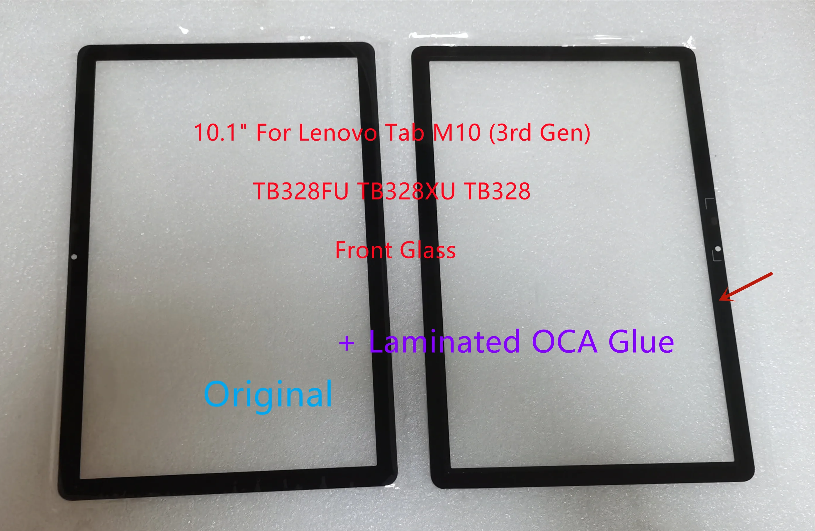 

New 10.1" For Lenovo Tab M10 (3rd Gen) TB328XU TB328FU TB328 Front Glass Touch Screen Panel + Laminated OCA Glue