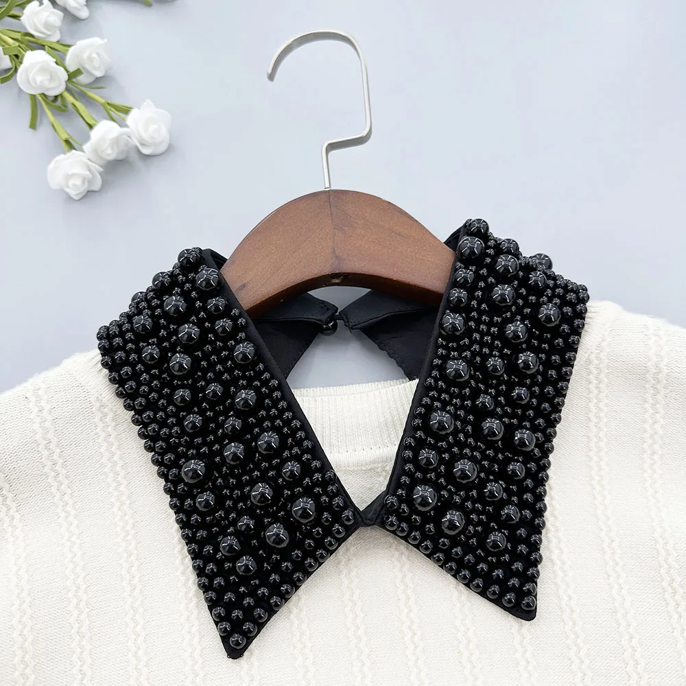 Women's Imitation Pearl Neck Fake Collar French Elegant Detachable False Collar Casual Versatile Shirt Collar All Seasons