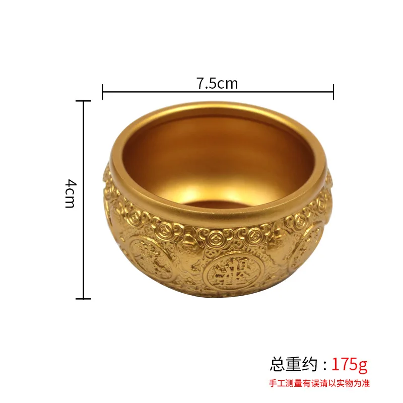 Brass Golden Toad Treasure Bowl Ornament Craft Sand Gold Small Ingot Office Desktop Wealth Decoration One Piece Dropshipping