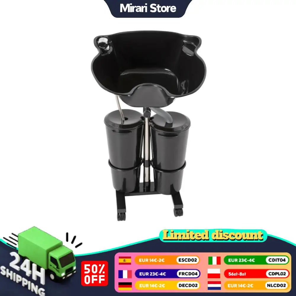 

Салонная раковина для шампуня для волос, портативная чаша для шампуня, регулируемая высота и угол, раковина для мытья волос для салона пожилых людей и домашнего ухода