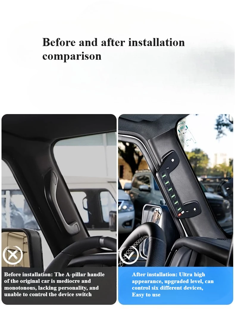 For BJ BAIC 212 T01 Car A Pillar Six Way Handle Switch Led Spotlight Integrated Circuit Controller Modification Accessories detail image 2
