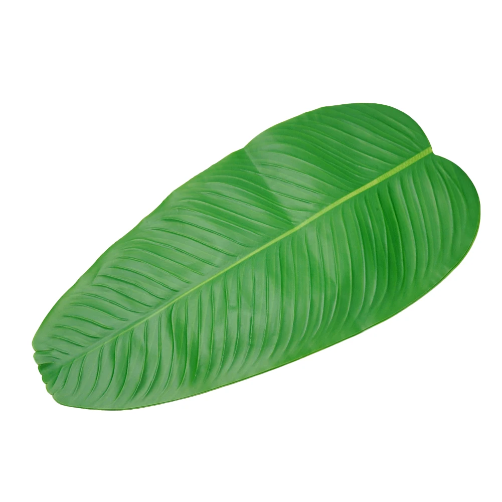 5PCS Large Artificial Banana Leaves Faux Tropical Leaves For Hawaiian Luau Party Desktop Decoration Food And Drink Placemats