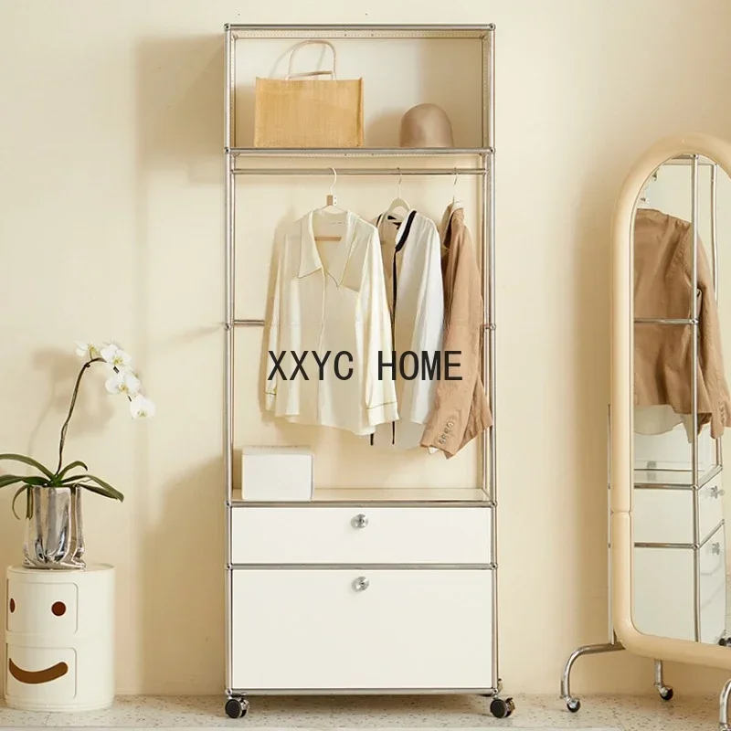 

Meubelmodule Combinatie Garderobe Eenvoudige Huishoudelijke Slaapkamer Multifunctionele Vloer Garderobe Metalen Mobiele Hanger
