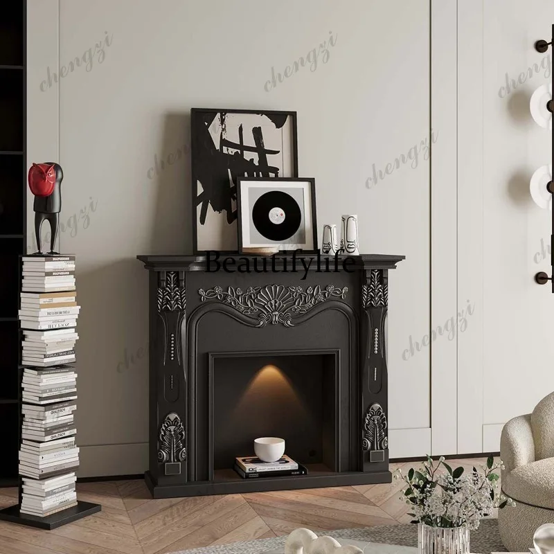 European style, retro imitation fire decorative cabinet American style, fireplace French relief porch household