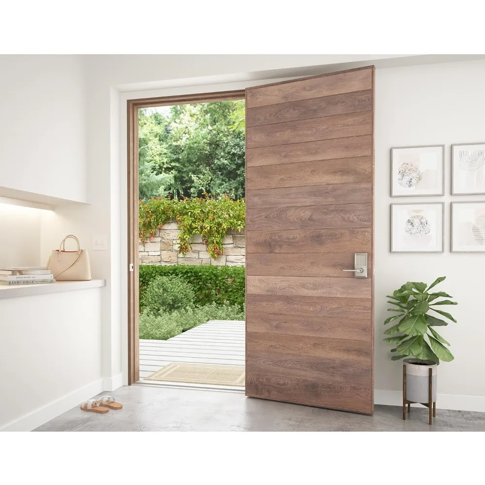 FE789WBCEN619LAT Coding Century WiFi Latitude Lever Smart Keyless Entry Touchscreen-Türschloss, satiniertes Nickel