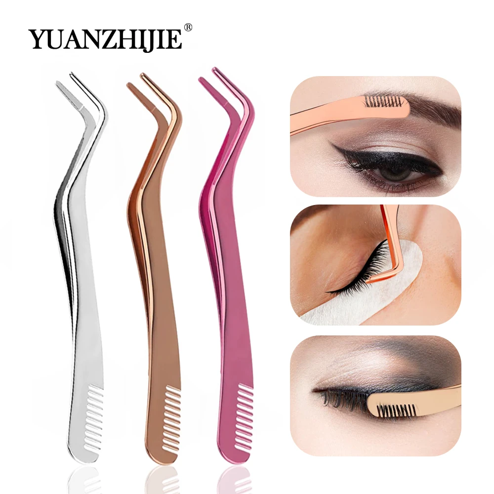 

YUANZHIJIE Individual lashes Tweezer Extension Kit Not Sharp Safe Fake Eyelashes Premium Makeups Segmented Eyelash Accessories