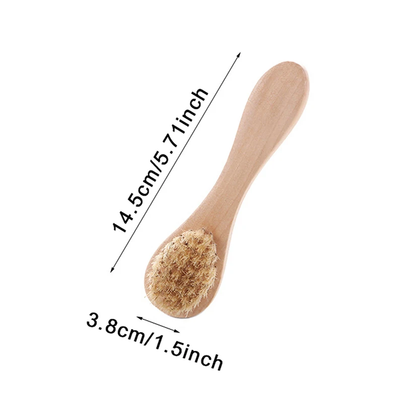 فرشاة الجلد فرشاة الوجه الخشبية مقبض خشبي فرشاة الوجه مقبض خشبي فرشاة الوجه التقشير التطهير فرشاة الجلد أداة فرشاة الوجه