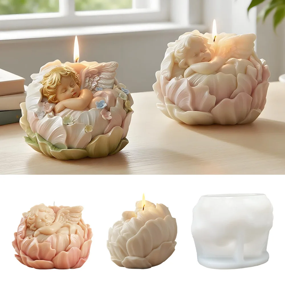 

Новое поступление, силиконовая форма с ангельской водяной лилией для DIY, мыло ручной работы, мыльный камень, декоративные украшения, формы для свечей с цветком лотоса