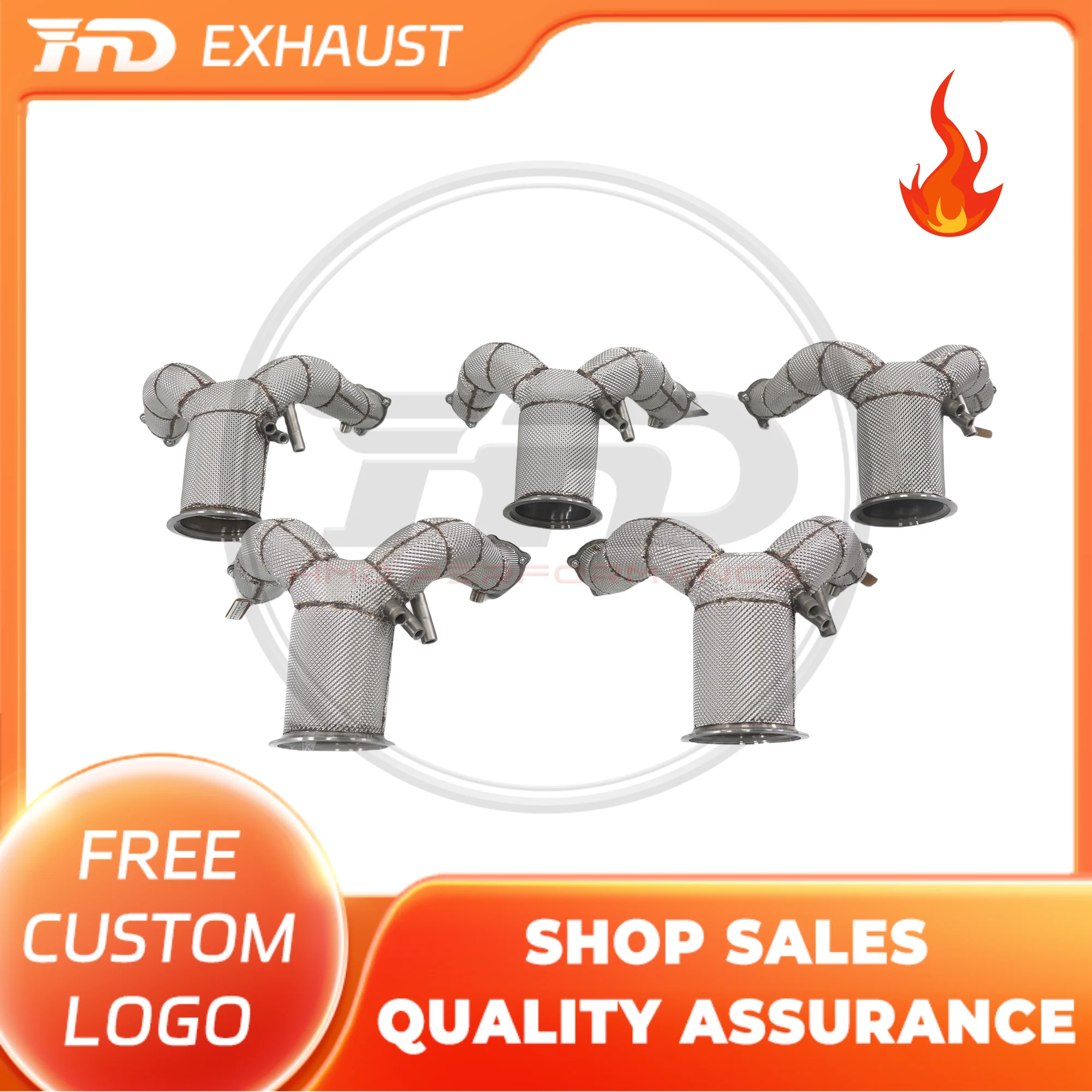 

HMD Exclusive Customization For Audi Q8 3.0T Stainless Steel Downpipe With Catalysis Exhaust Car Parts Five Sets