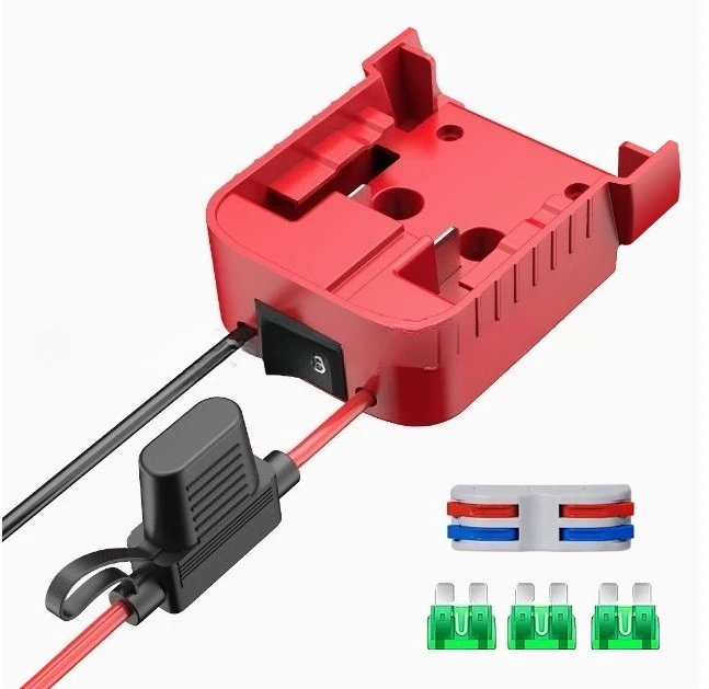 

For Milwaukee 18V Lithium-Ion Battery - DIY Wired Adapter with External Discharge Switch Connector
