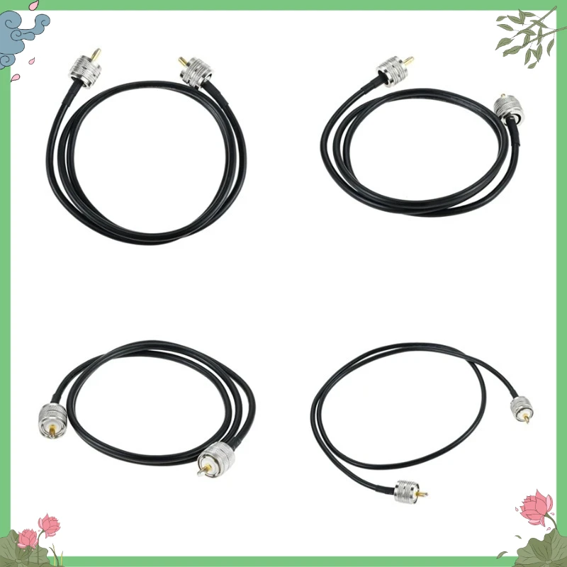 4pcs RG8x CB Coax Jumper Cable PL259 UHF Connector 50 Ohm Low Loss for Ham Radio Antenna