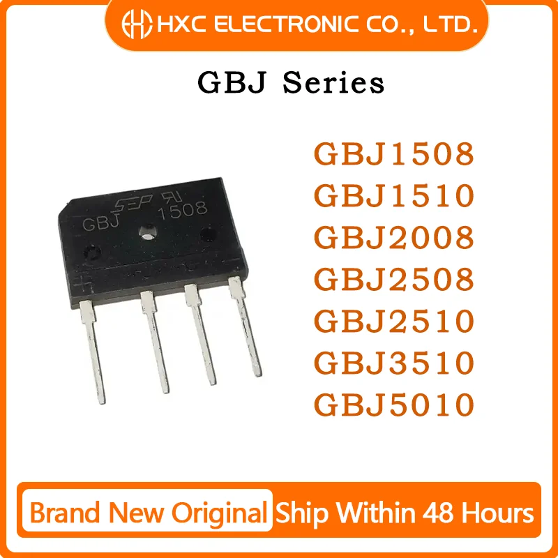 10PCS GBJ1508 GBJ1510 GBJ2008 GBJ2508 GBJ2510 GBJ3510 GBJ5010 Brand new original authentic bridge rectifier