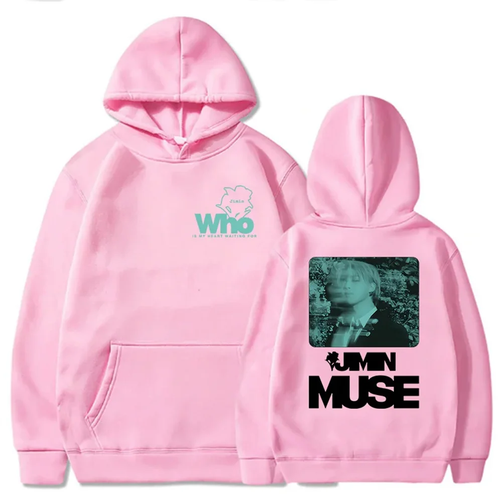 Jimin Muse Who Is My Heart Waiting for Hoodies Korean Band Member Graphic Funny Winter Sweat Y2K Grafik Pullover Damen Trainingsanzug