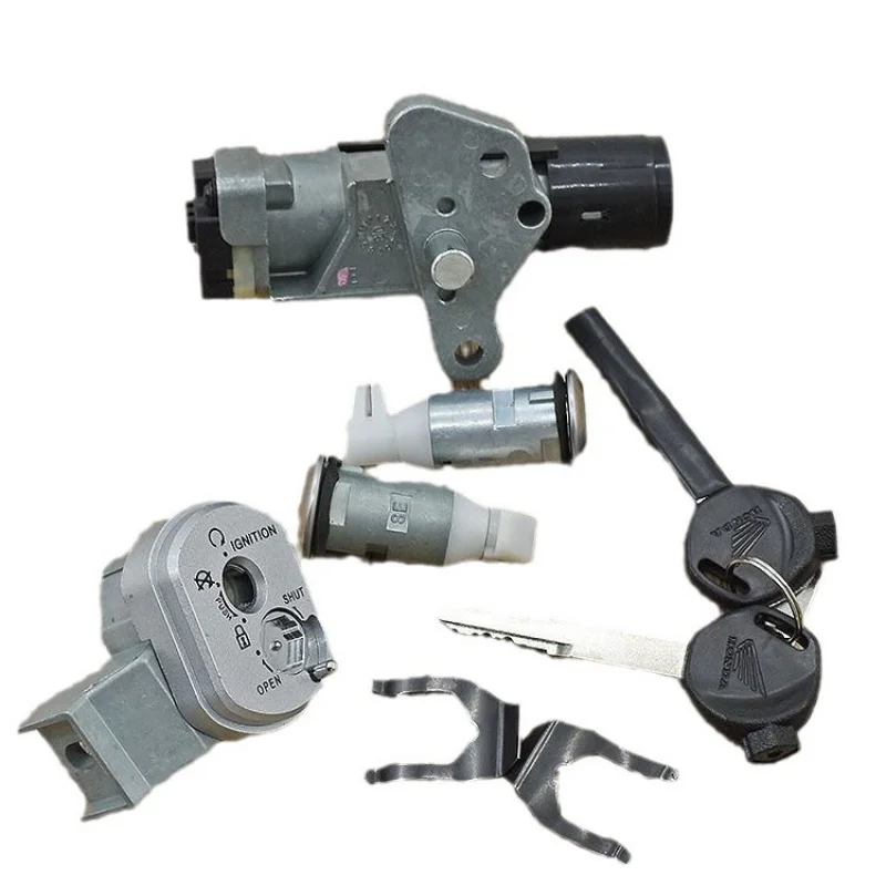 دراجة نارية جيا يينغ WH125T-3-5 مجموعة من الأقفال Xi Jun/Ku Ying قفل السيارة الكامل مع قفل مفتاح كهربائي، مناسبة ليوشان هوندا