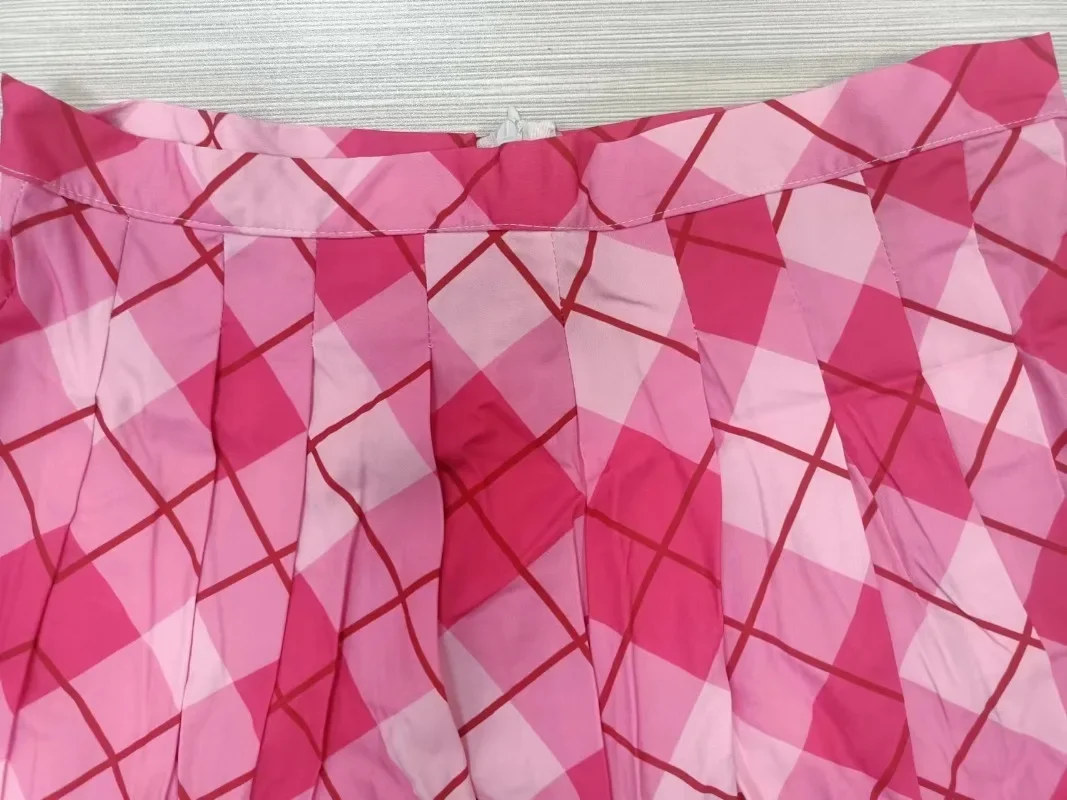 Falda plisada rosa Y2k para mujer, falda a cuadros de cintura alta estética bonita, minifaldas Harajuku E Girl, novedad de verano 2023