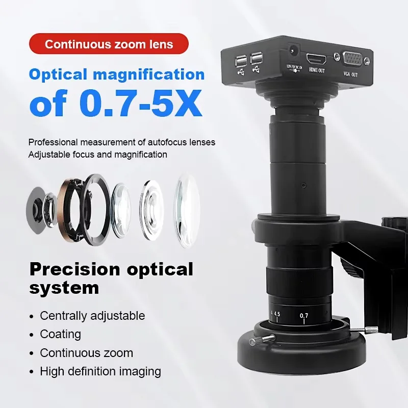 Digital Electron Video Microscope ACE120CT with 1920x1080 Resolution and LED Display