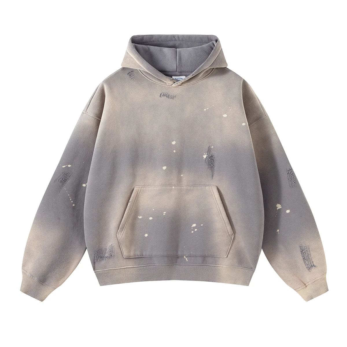 

Street Wear Speckled Ink Rubbed Hooded Hoodies Fashion Sense Distressed Winter Coat Men's and Women's Baggy Washing Clothes