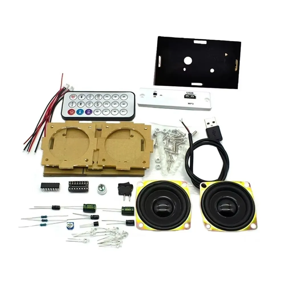 Dual-Channel-Bluetooth-Lautsprecher-Kit, multifunktionales Musikspektrum-DIY-Lautsprecher-Kit, Lötübungs-MP3-Verstärker – Detail 3