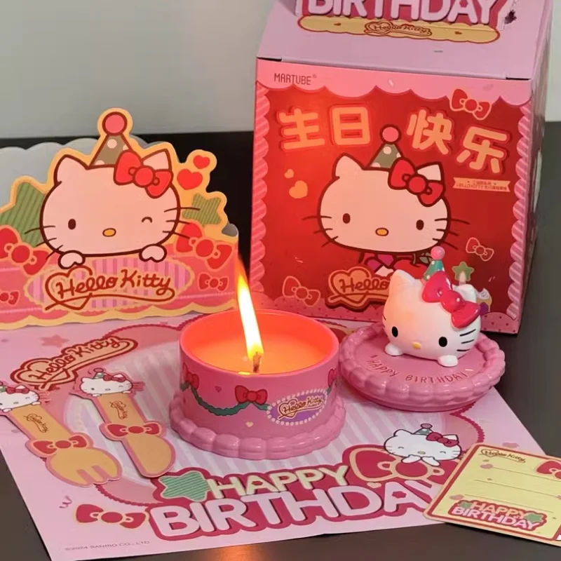 Sanrio Candle Cake Shape Aromatherapy Cute Hellokitty Melody Pochacco Kuromi Indoor Household Children Birthday Decoration Gifts