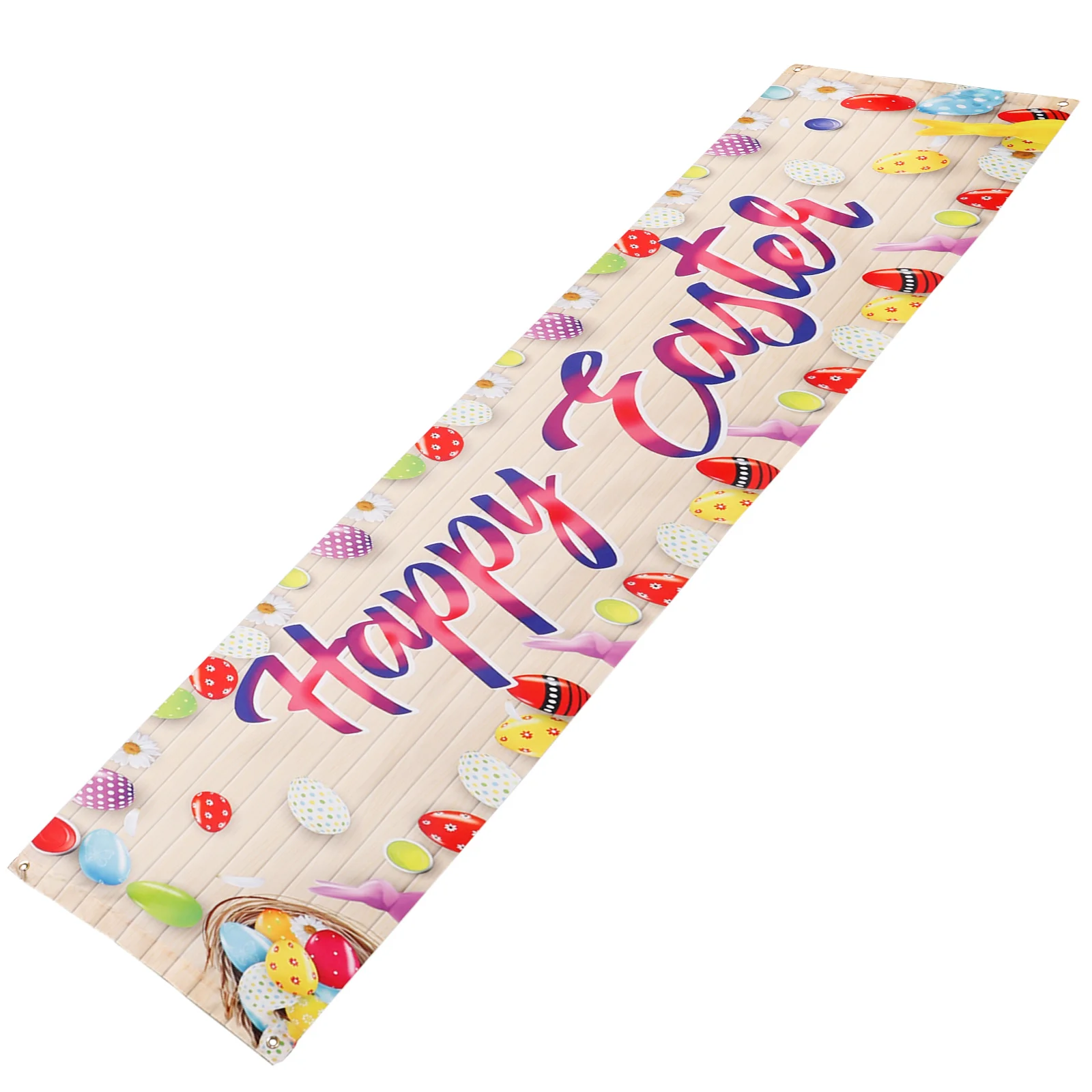 

Easter Theme Banner 2024 Large Fabric Hanging Decor for Party Wall Doorway Easter Celebration Festive Decorative Bunting