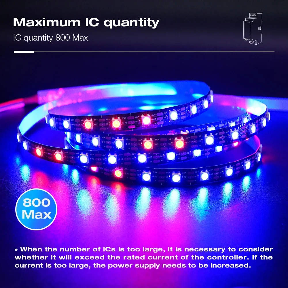 GL-DR-009/010WL Din السكك الحديدية WLED تحكم RGB IC مع هيئة التصنيع العسكري لتقوم بها بنفسك الوضع الديناميكي ل WS2811/S2812 SK6812 WS2813 WS2815 LED قطاع ضوء #5