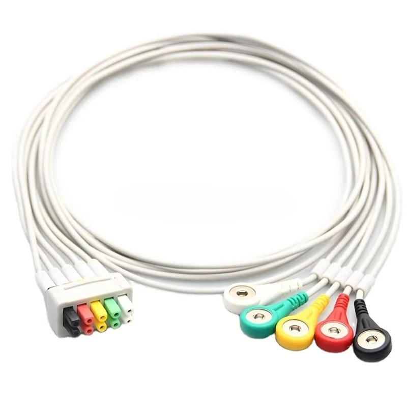 Best Seller Compatible GE-Marquettes ECG Cable 5-Lead Button IEC Patient Cable