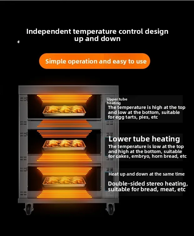 فرن كهربائي ZML طبقة واحدة وطبقتين مزدوجين لخبز البيتزا وفرن مفتوح خاص