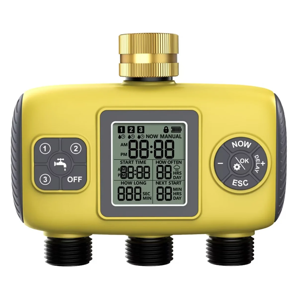 A002 Temporizador de agua automático de 3 salidas Sistema de riego de jardín Herramientas de programador de aspersores de Control