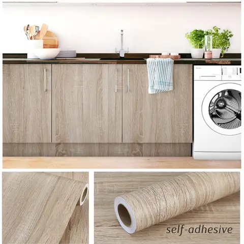 Papel de parede de PVC com textura de madeira, adesivos autoadesivos, 2/3/5m, à prova d'água, filme decorativo para casa, porta, guarda-roupa, armário, mesa, móveis