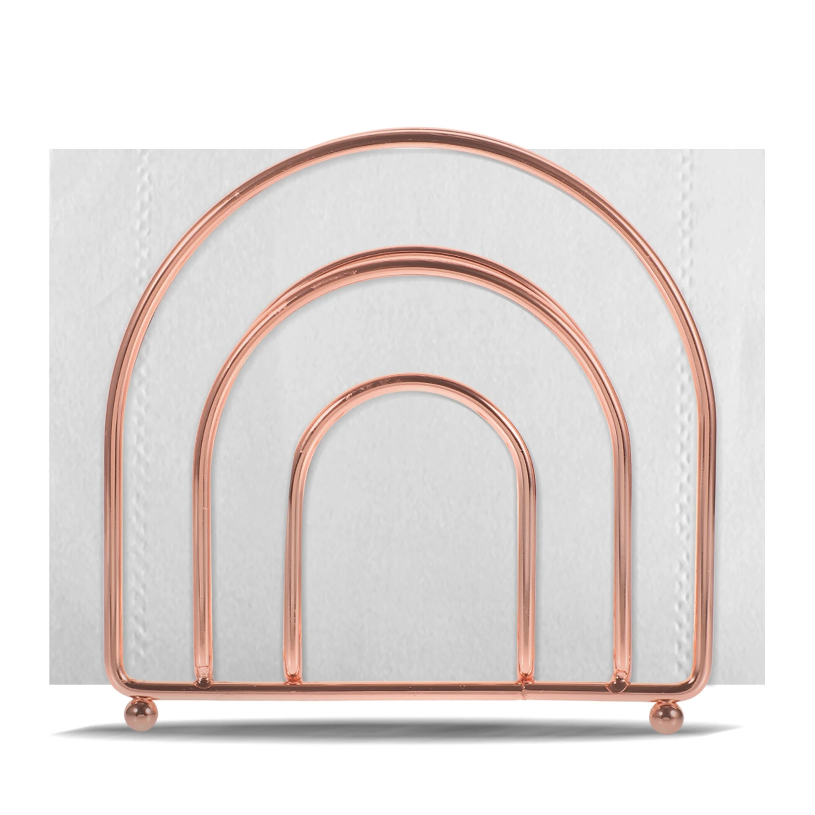 

1Pcs Rose Gold Iron Napkin Holder Nordic Design Vertical Tissue Stand Decorative Storage for Living Room Hotel Cafe