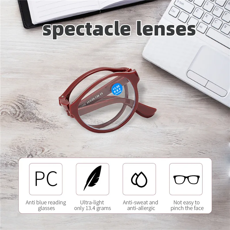 Fashion MINI Design Reading Glasses Men Women Folding Small Glasses Frame Black Metal Glasses With Original Box Portable Oculos