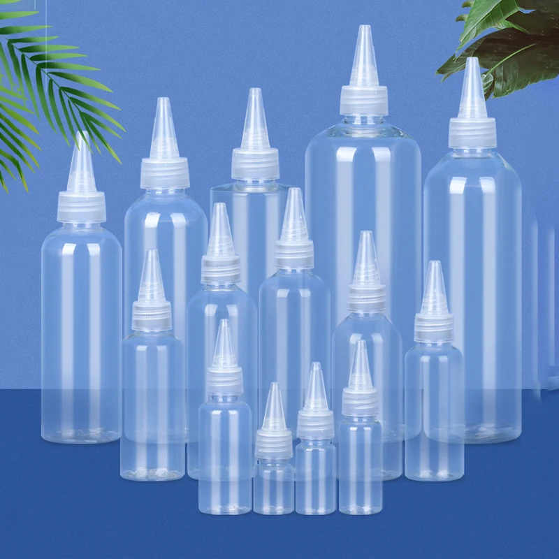 5ml to 500ml Clear Plastic Pressure Bottle Emulsion Extrusion Spot PET Empty Bottles Portable Narrow-mouth Bottle