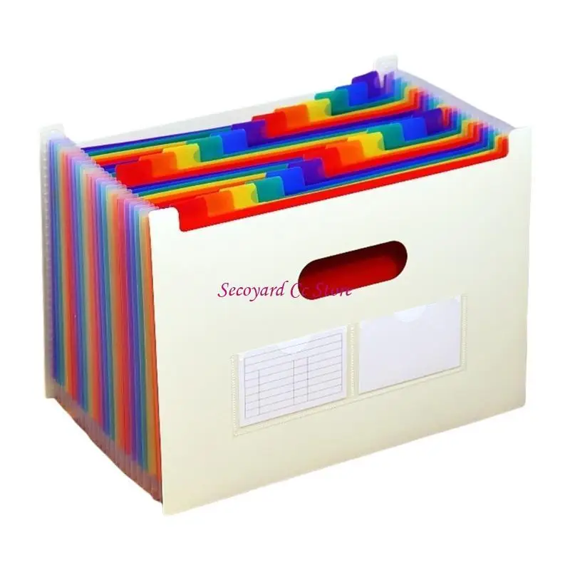 N3UC A 4 Accordions File Folder Multi-Layer File Storage Box File Organiser