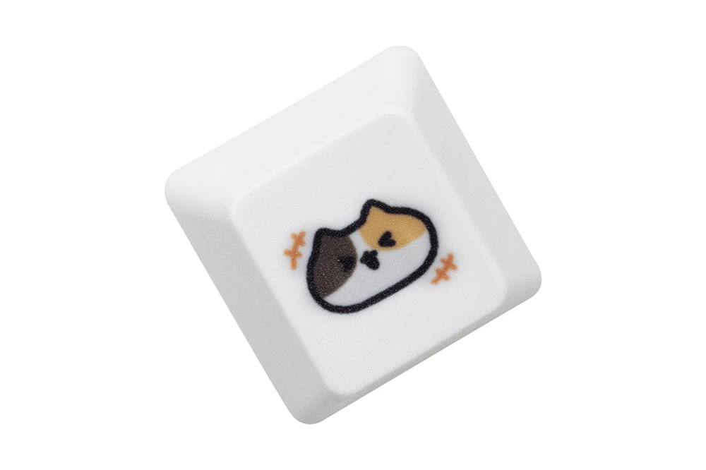 Cute Little Calico Cat Keycap Kitty Meme Keycap Dye Subbed Keycaps dla mx stem Gaming Mechanical Keyboards Orange White Black