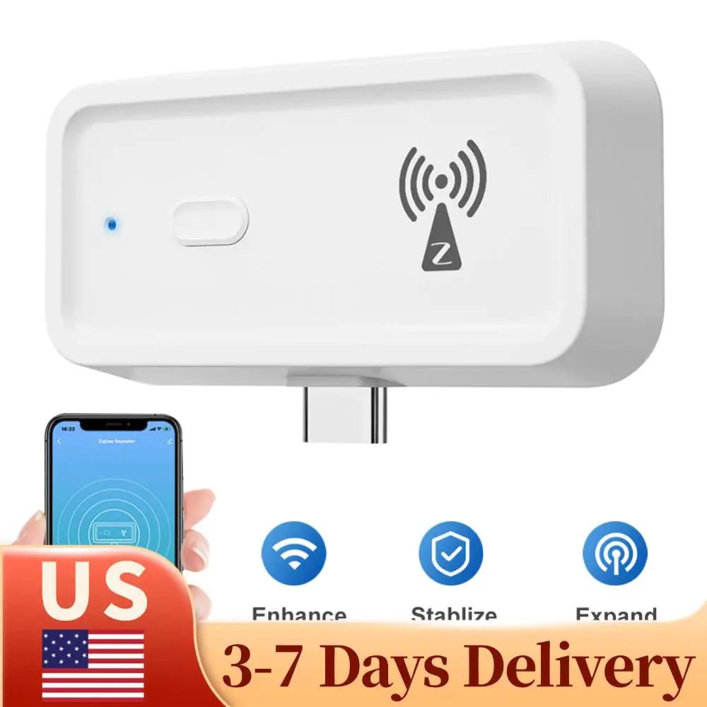 

ZigBee Signal Repeater Works with ZigBee Gateway Hub Type C Signal Booster Output Power Up To 20db Smart Home Automation Devices