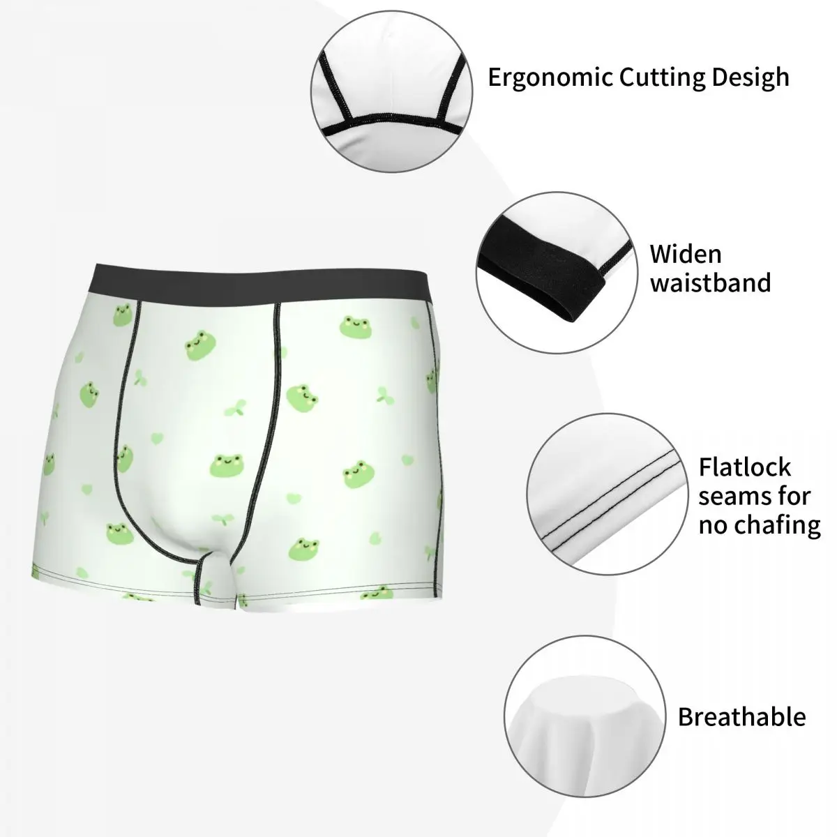 Men Frogs Pattern Underwear Frog Animal Novelty Boxer Briefs Shorts Panties Male Soft Underpants Plus Size