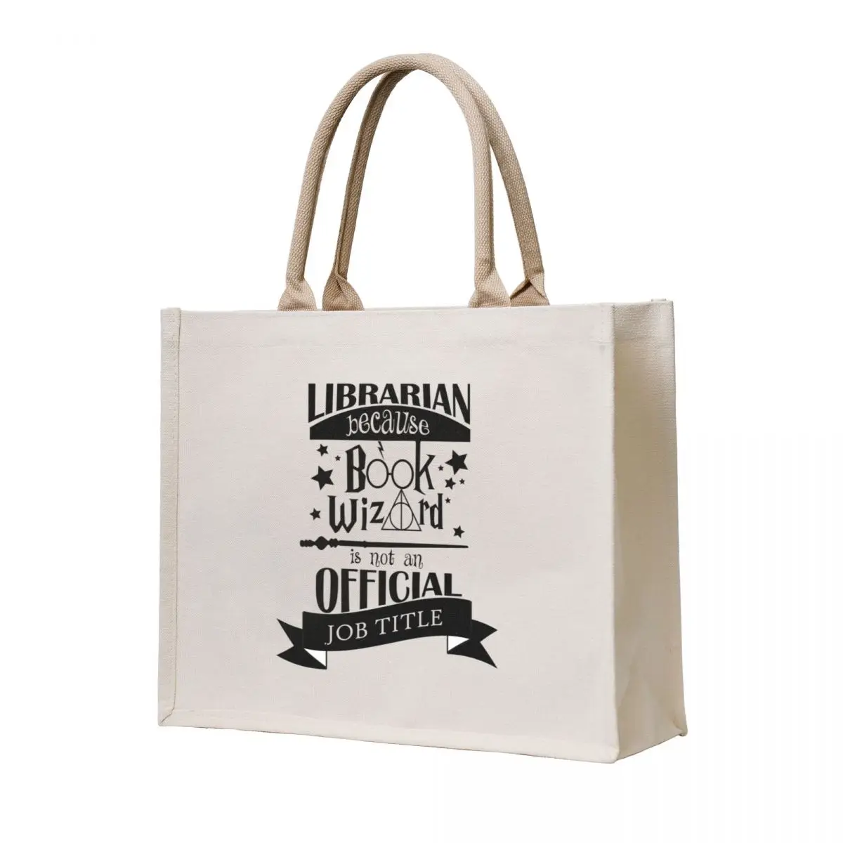 

Librarian because book wizard is not an official job title Tote Bag shopper bag woman shopping cart bags reusable shopping bag